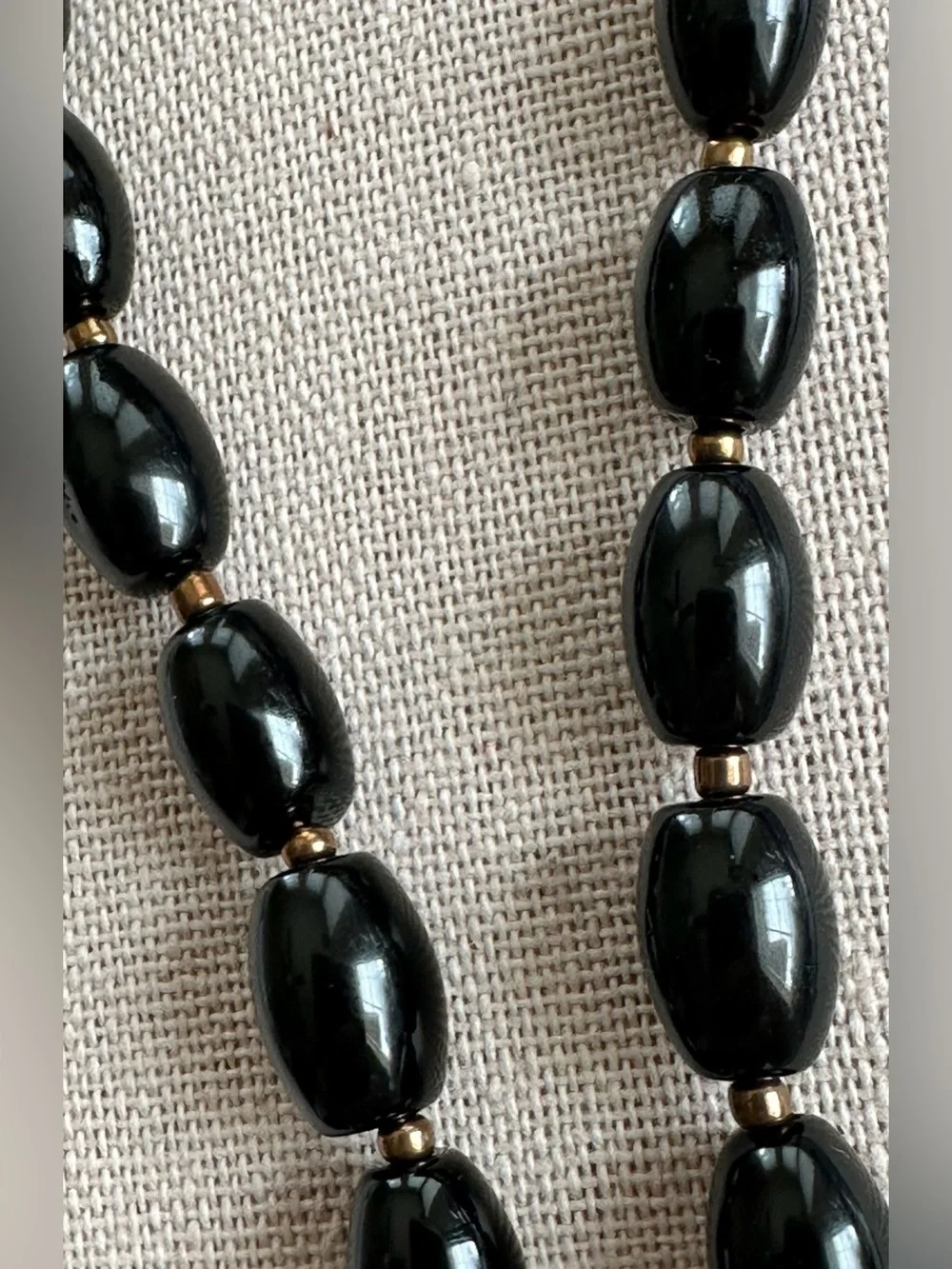 26-1/2 inch Onyx and Copper bead necklace NWOT
